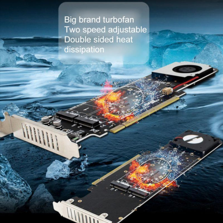 PCI-E X16 to M.2 M-key NVME X4 SSD RAID Array Expansion Adapter Support 2242/2260/2280/22110(PH44Plus) - HoMEdemic™ 
