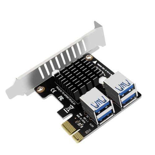 PCIE To PCI-E4 Port USB3.0 Expansion Card Graphics Card Extension(Half High Baffle) - HoMEdemic™ 