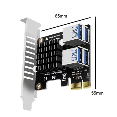 PCIE To PCI-E4 Port USB3.0 Expansion Card Graphics Card Extension(Half High Baffle) - HoMEdemic™ 