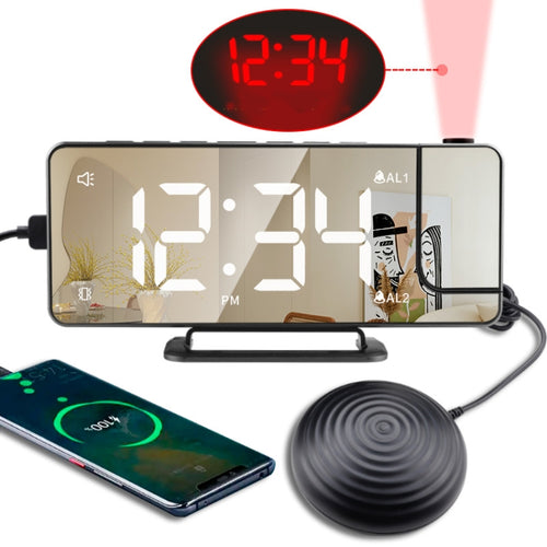 Mirror Projection Clock 2 Groups Alarm Mode with Vibrator(TS-9211) - HoMEdemic™ 