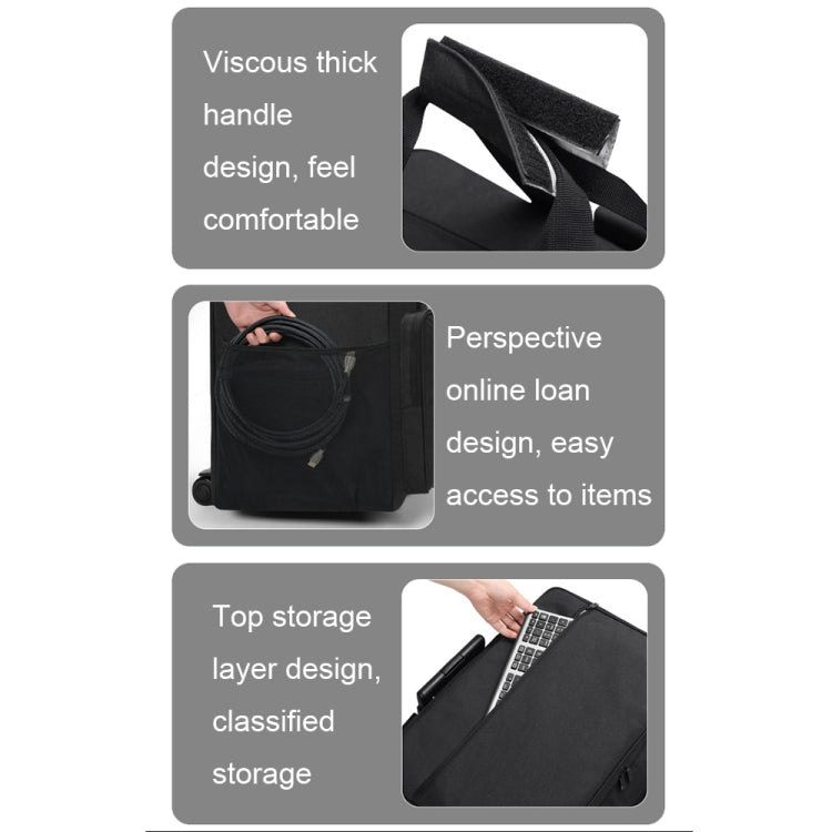 BUBM Computer Host Detachable Trolley Shockproof Waterproof Storage Bag With Wheels, Size: 27 inch(Black) - HoMEdemic™ 
