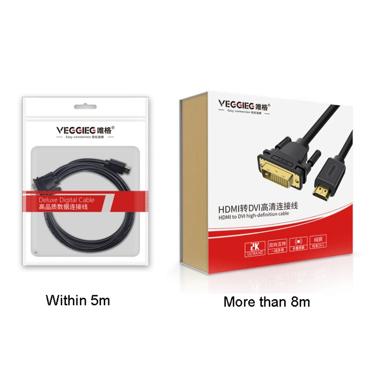 VEGGIEG HDMI To DVI Computer TV HD Monitor Converter Cable Can Interchangeable, Length: 3m - HoMEdemic™ 