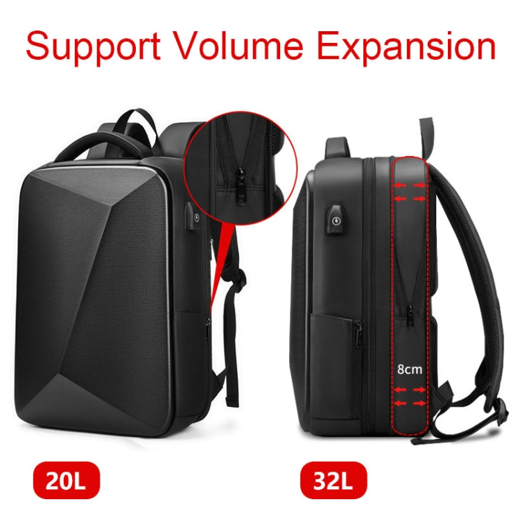 EVA Hard Shell Expandable Laptop Backpack with USB Port Multifunctional Business Travel Backpack(Black) - HoMEdemic™ 