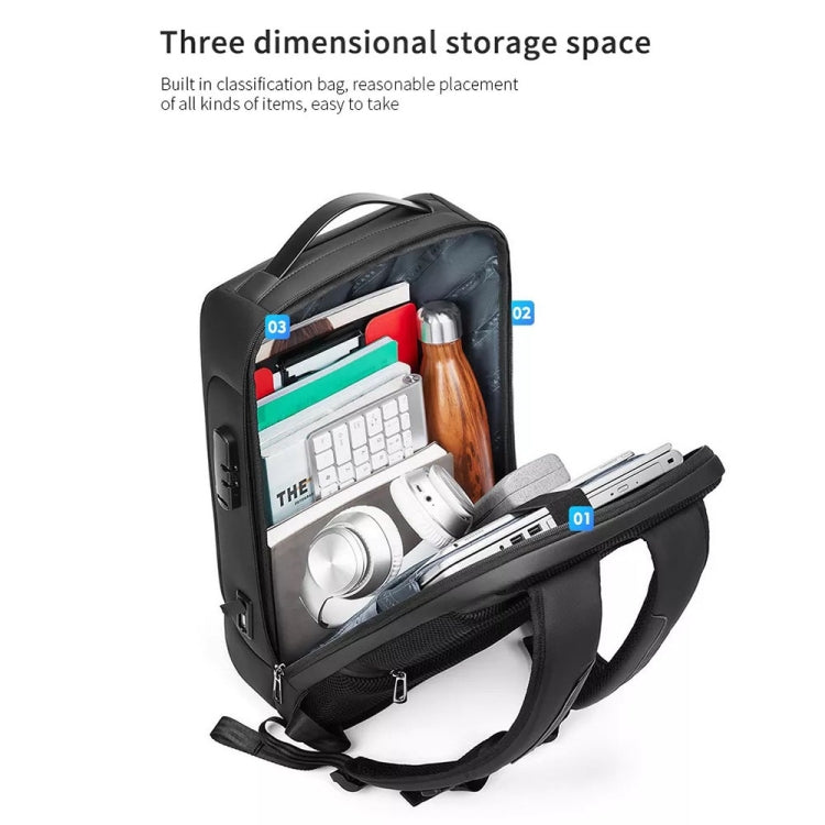 Business Large Capacity Travel Bag Multifunctional Waterproof Laptop Backpack With USB Port(Light Grey) - HoMEdemic™ 