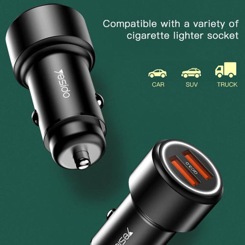 Yesido Y43 Dual USB Port Car Fast Charger Cigarette Lighter 36W Car Charger - HoMEdemic™ 