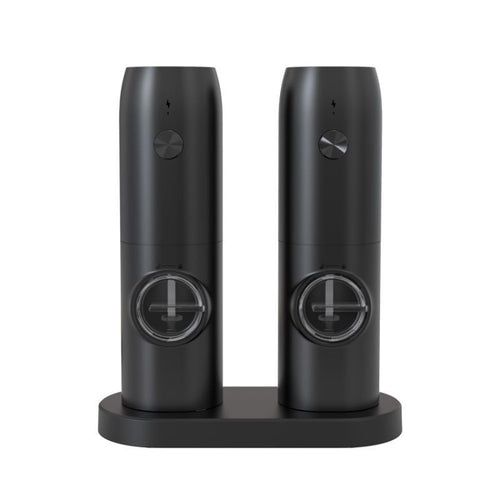 Electric Automatic Salt And Pepper Grinder Set With Charging Base, Model: D2 KYMQ-7C - HoMEdemic™ 