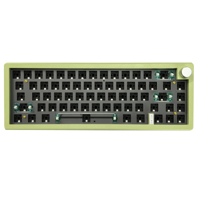 67 Keys Three-mode Customized DIY With Knob Mechanical Keyboard Kit Supports Hot Plug RGB Backlight, Color: Green - HoMEdemic™ 