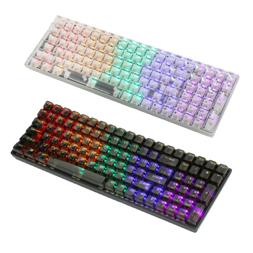 100 Keys Customized Gaming Wired Mechanical Keyboard Transparent Keycap Red Shaft (White) - HoMEdemic™ 