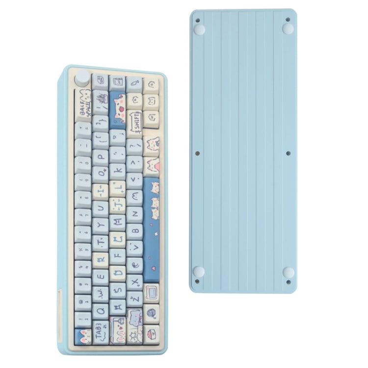 Bluetooth Wireless 3-mode RGB Backlit Gaming Mechanical Keyboard Aluminum Alloy Kit + Keycap(Light Blue) - HoMEdemic™ 