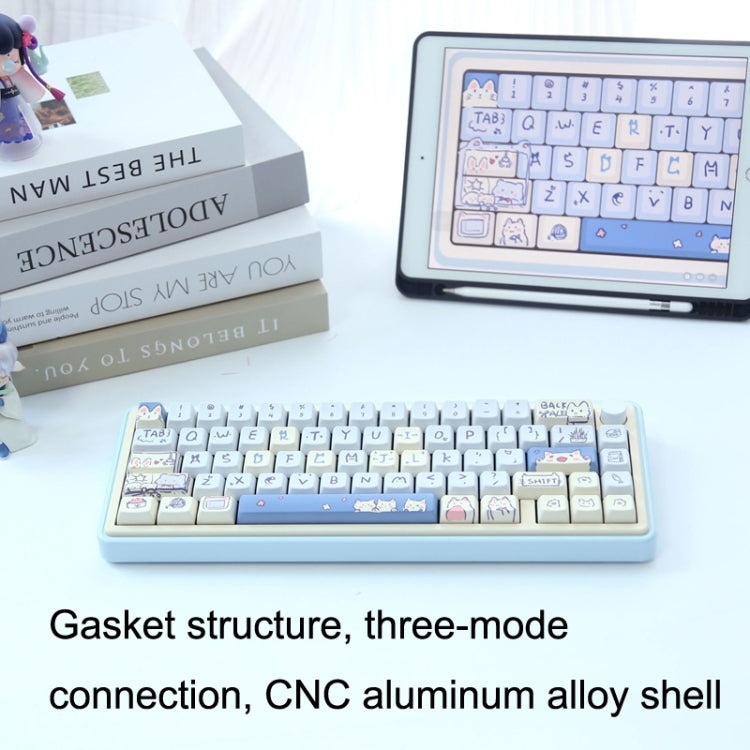 Bluetooth Wireless 3-mode RGB Backlit Gaming Mechanical Keyboard Aluminum Alloy Kit + Keycap(Pink) - HoMEdemic™ 