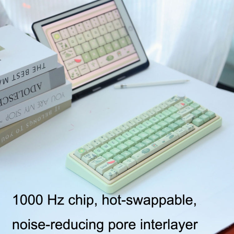 Bluetooth Wireless 3-mode RGB Backlit Gaming Mechanical Keyboard Aluminum Alloy Kit + Keycap(Light Green) - HoMEdemic™ 