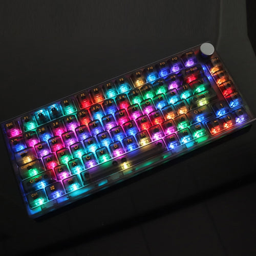 130 Keys MDA Height Mechanical Keyboard Transparent Keycap(Black Transparent) - HoMEdemic™ 