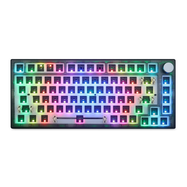 82 Keys Bluetooth Wireless 3-mode RGB Hot-plug Customized Mechanical Keyboard Kit(Black Transparent) - HoMEdemic™ 