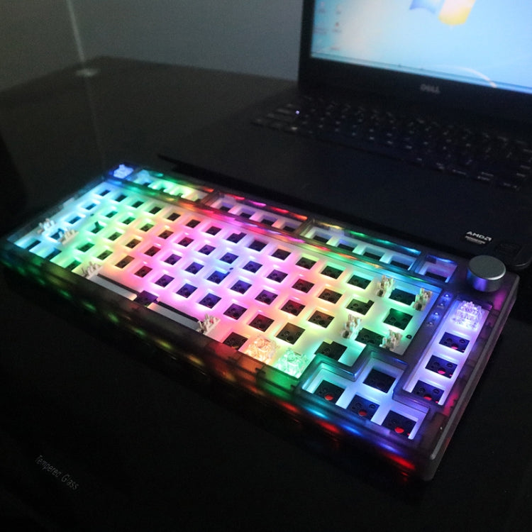 82 Keys Bluetooth Wireless 3-mode RGB Hot-plug Customized Mechanical Keyboard Kit(Black Transparent) - HoMEdemic™ 