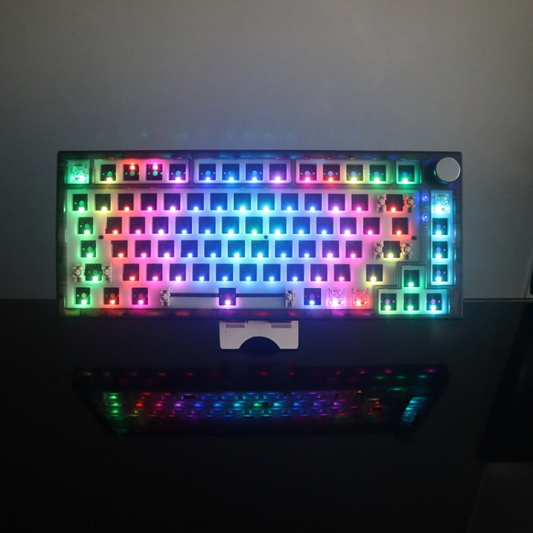 82 Keys Bluetooth Wireless 3-mode RGB Hot-plug Customized Mechanical Keyboard Kit(Black Transparent) - HoMEdemic™ 