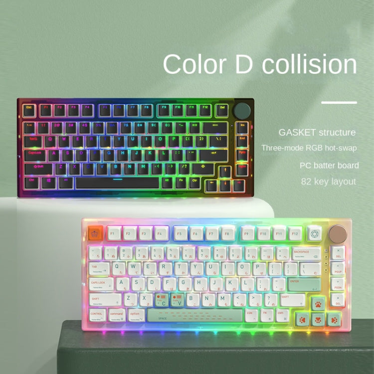 82 Keys Bluetooth Wireless 3-mode RGB Hot-plug Customized Mechanical Keyboard Kit + Keycap(White) - HoMEdemic™ 