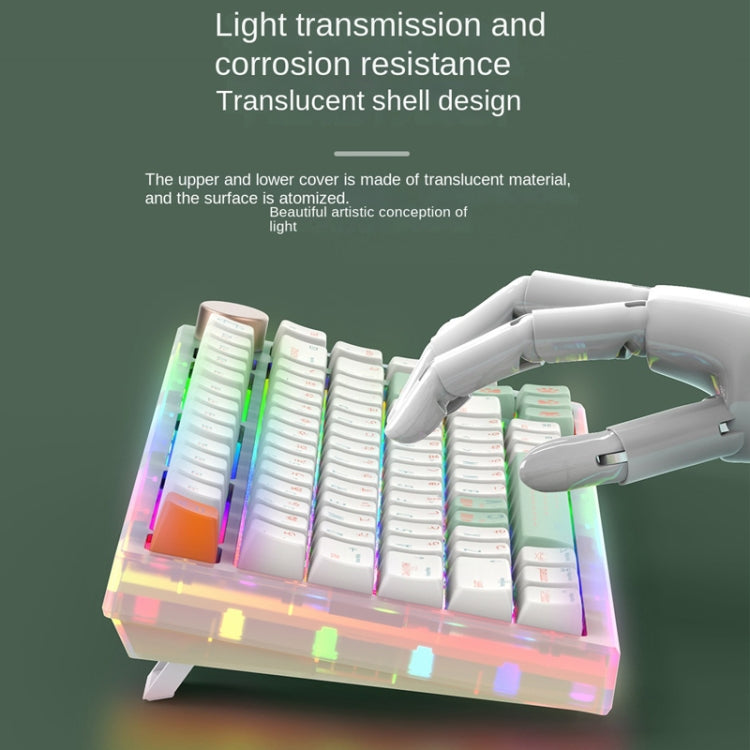 82 Keys Bluetooth Wireless 3-mode RGB Hot-plug Customized Mechanical Keyboard Kit + Keycap(White) - HoMEdemic™ 