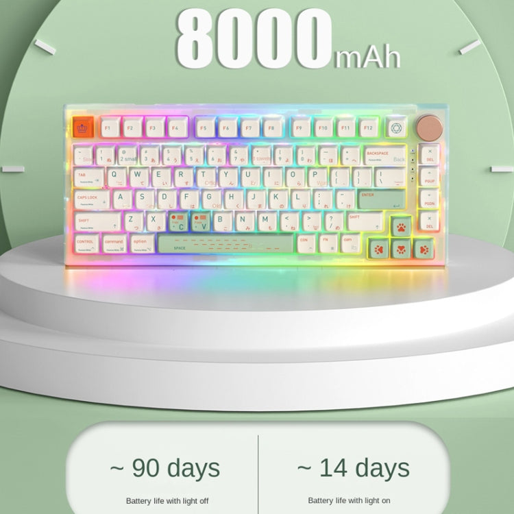 82 Keys Bluetooth Wireless 3-mode RGB Hot-plug Customized Mechanical Keyboard Kit + Keycap(White) - HoMEdemic™ 