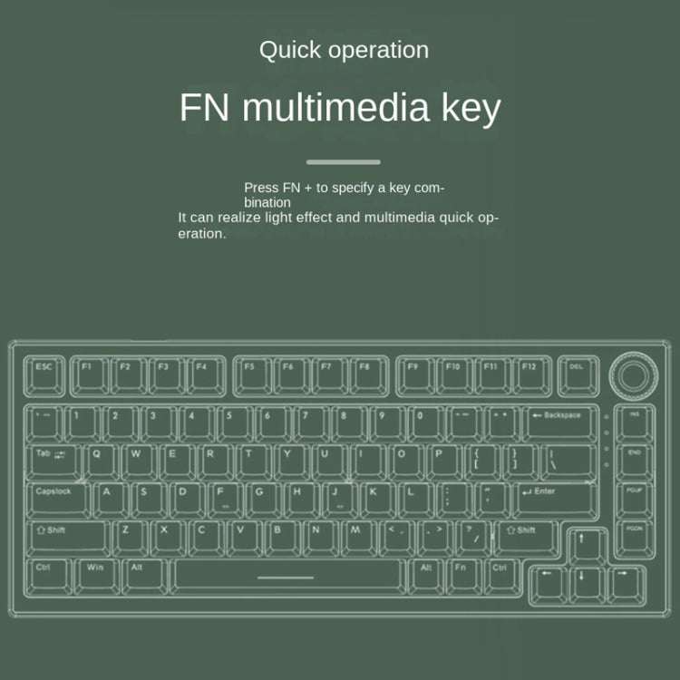 82 Keys Bluetooth Wireless 3-mode RGB Hot-plug Customized Mechanical Keyboard Kit + Keycap(Black) - HoMEdemic™ 