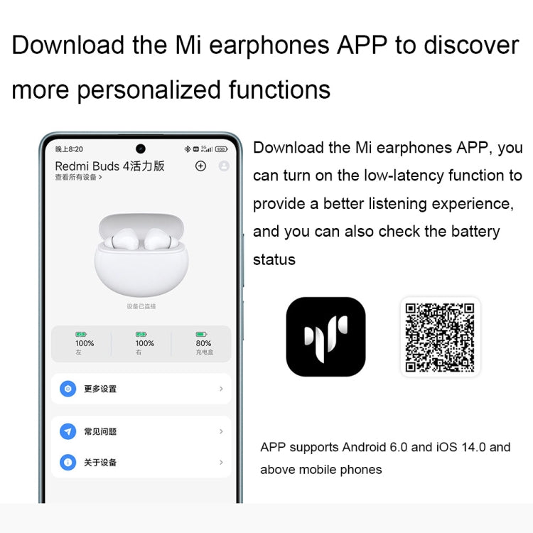 Original Xiaomi Redmi Buds 4 Vitality Edition Waterproof Wireless Bluetooth Calling Noise Reduction Earphone(White) - HoMEdemic™ 
