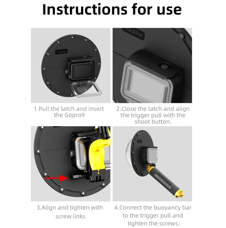 TELESIN 30M Waterproof Case Housing For GoPro Hero11 Black / HERO10 Black / HERO9 Black - HoMEdemic™ 