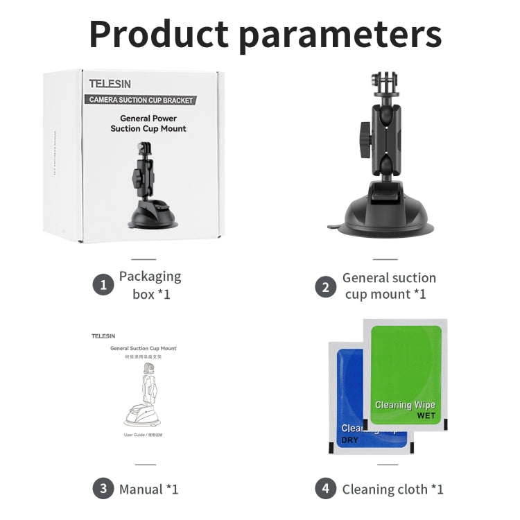 TELESIN Car Action Camera Holder Suction Cup 360 Degree Adjustable - HoMEdemic™ 