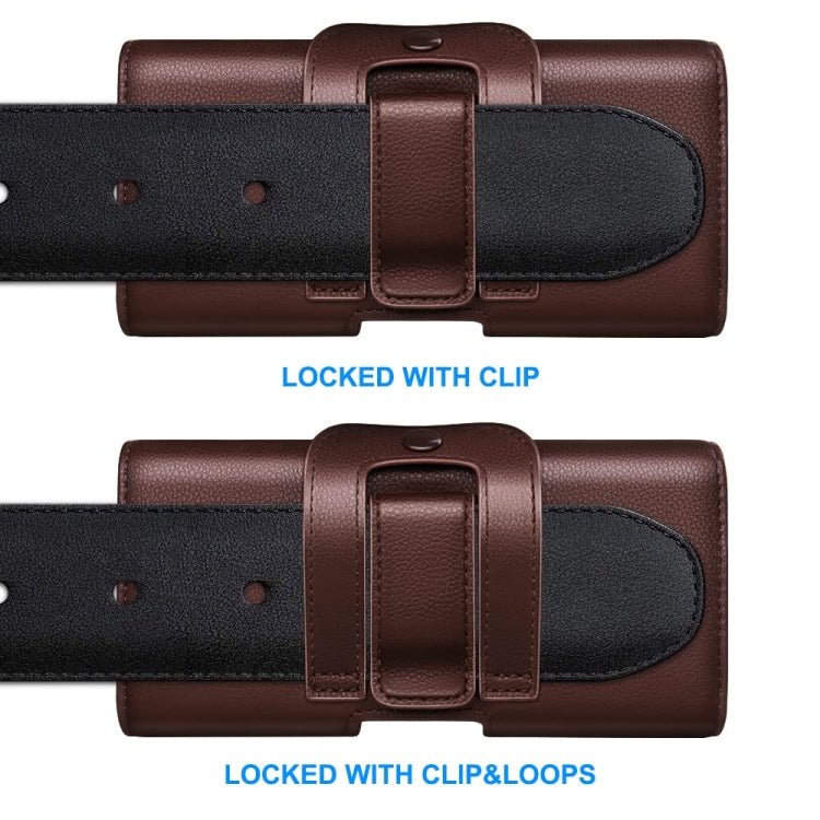 Nuoku Magnetic Flaps Leather Belt Case For Smart Phones, Size: 17.3 x 8 x 2.5cm  6.7 Inch(Brown) - HoMEdemic™ 