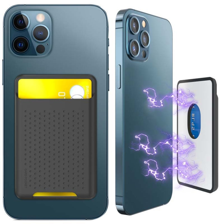 For IPhone 12 / 13 / 14 Series AhaStyle PT133 Mobile Phone Magnetic Silicone Card Case(Black Matte) - HoMEdemic™ 