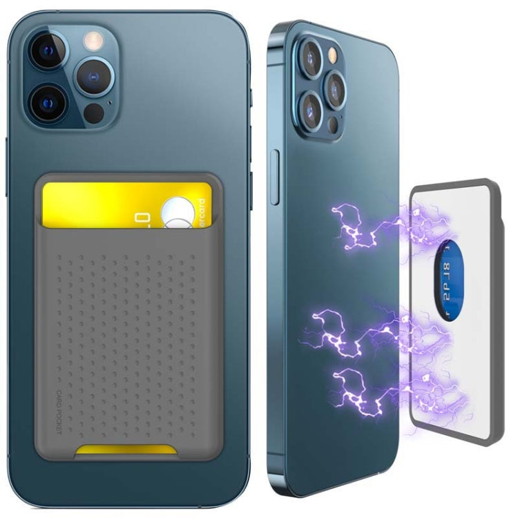 For IPhone 12 / 13 / 14 Series AhaStyle PT133 Mobile Phone Magnetic Silicone Card Case(Gray Matte) - HoMEdemic™ 
