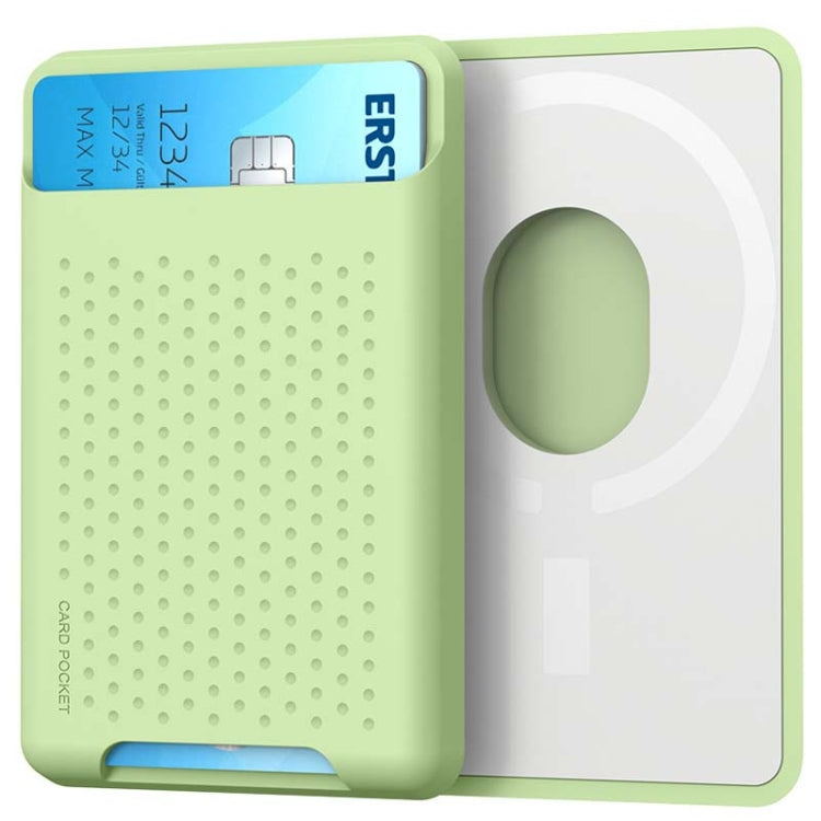 For IPhone 12 / 13 / 14 Series AhaStyle PT133 Mobile Phone Magnetic Silicone Card Case(Green Matte) - HoMEdemic™ 