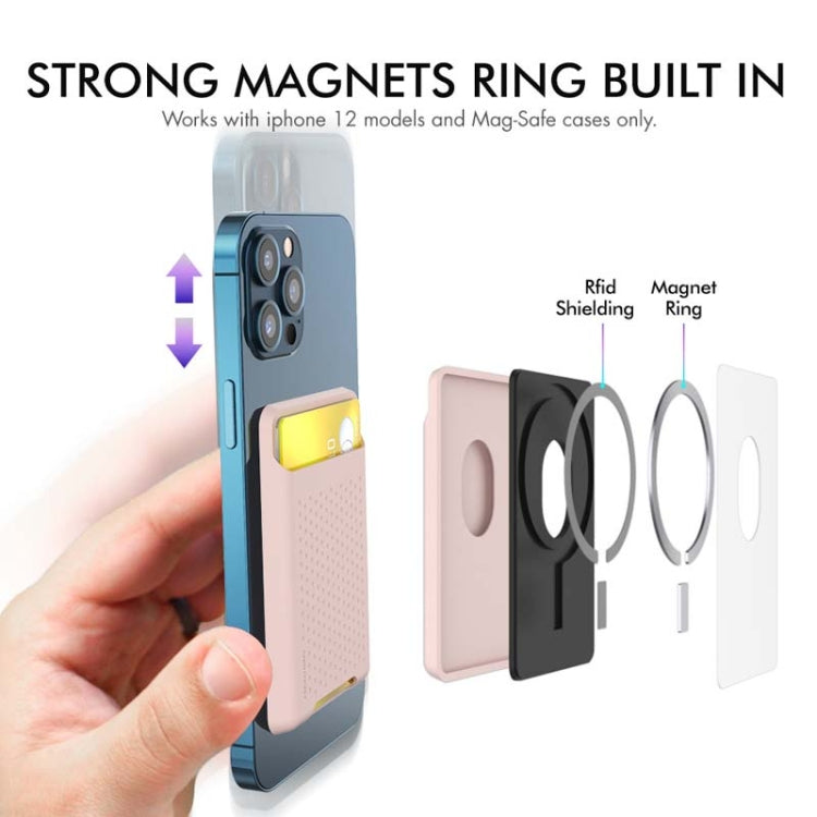 For IPhone 12 / 13 / 14 Series AhaStyle PT133 Mobile Phone Magnetic Silicone Card Case(Pink Matte) - HoMEdemic™ 