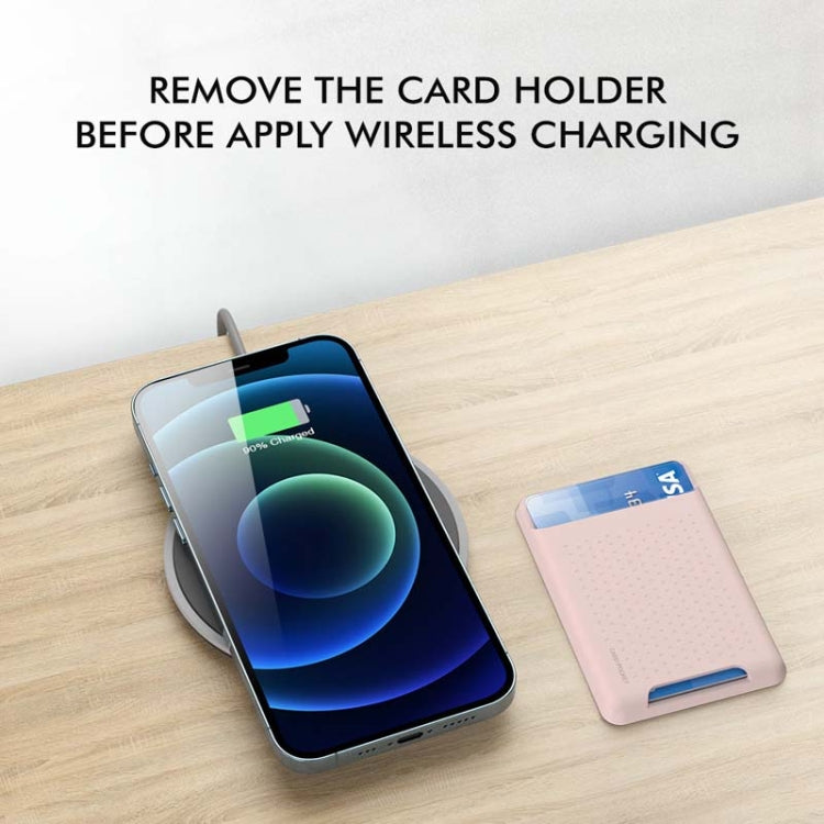 For IPhone 12 / 13 / 14 Series AhaStyle PT133 Mobile Phone Magnetic Silicone Card Case(Pink Matte) - HoMEdemic™ 