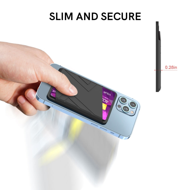 For IPhone 12 / 13 / 14 Series AhaStyle PT133-C Silicone Magnetic Card Case(Midnight Blue) - HoMEdemic™ 
