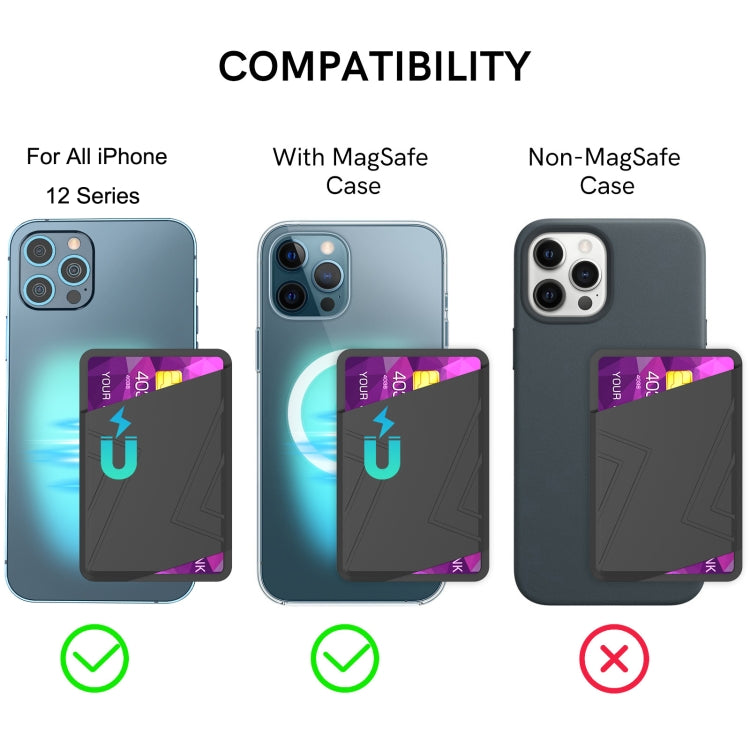 For IPhone 12 / 13 / 14 Series AhaStyle PT133-C Silicone Magnetic Card Case(Black) - HoMEdemic™ 