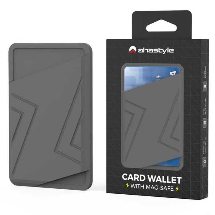 For IPhone 12 / 13 / 14 Series AhaStyle PT133-C Silicone Magnetic Card Case(Midnight Blue) - HoMEdemic™ 