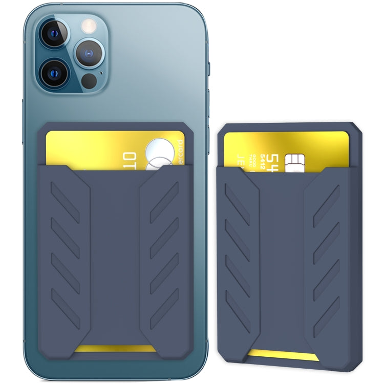 For iPhone 12 / 13 / 14 Series AhaStyle PT133-A Silicone Magnetic Card Case(Midnight Blue) - HoMEdemic™ 
