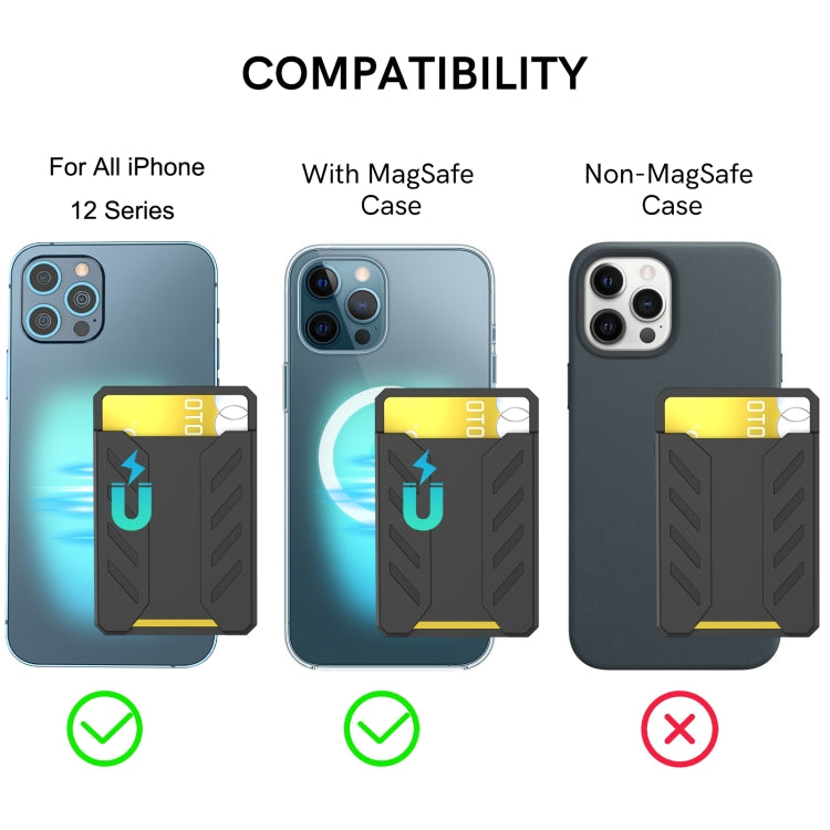 For iPhone 12 / 13 / 14 Series AhaStyle PT133-A Silicone Magnetic Card Case(Black) - HoMEdemic™ 