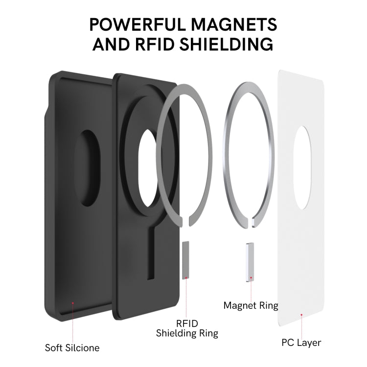 For iPhone 12 / 13 / 14 Series AhaStyle PT133-A Silicone Magnetic Card Case(Black) - HoMEdemic™ 