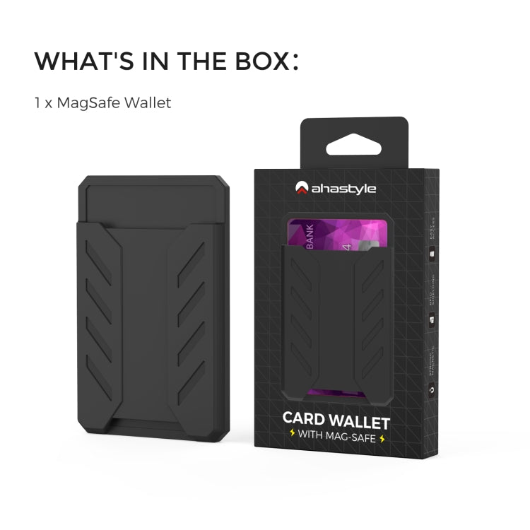 For iPhone 12 / 13 / 14 Series AhaStyle PT133-A Silicone Magnetic Card Case(Black) - HoMEdemic™ 