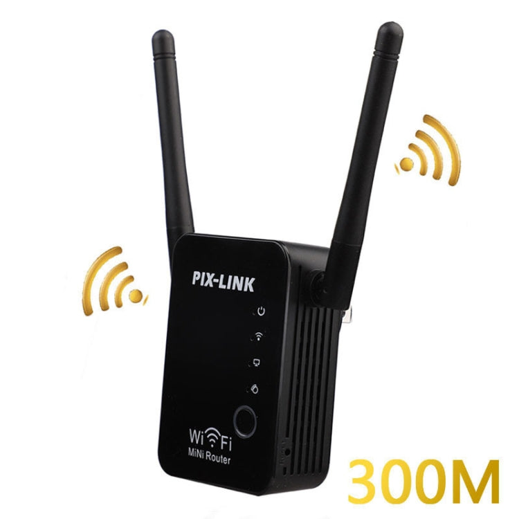 PIX-LINK 2.4G 300Mbps WiFi Signal Amplifier Wireless Router Dual Antenna Repeater(UK Plug) - HoMEdemic™ 