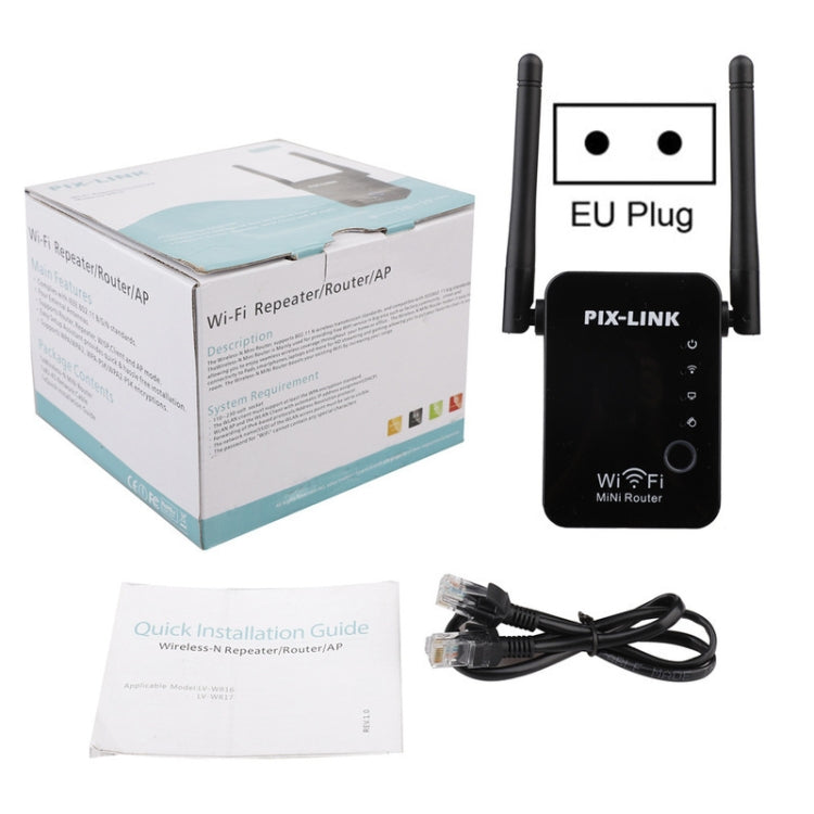 PIX-LINK 2.4G 300Mbps WiFi Signal Amplifier Wireless Router Dual Antenna Repeater(AU Plug) - HoMEdemic™ 