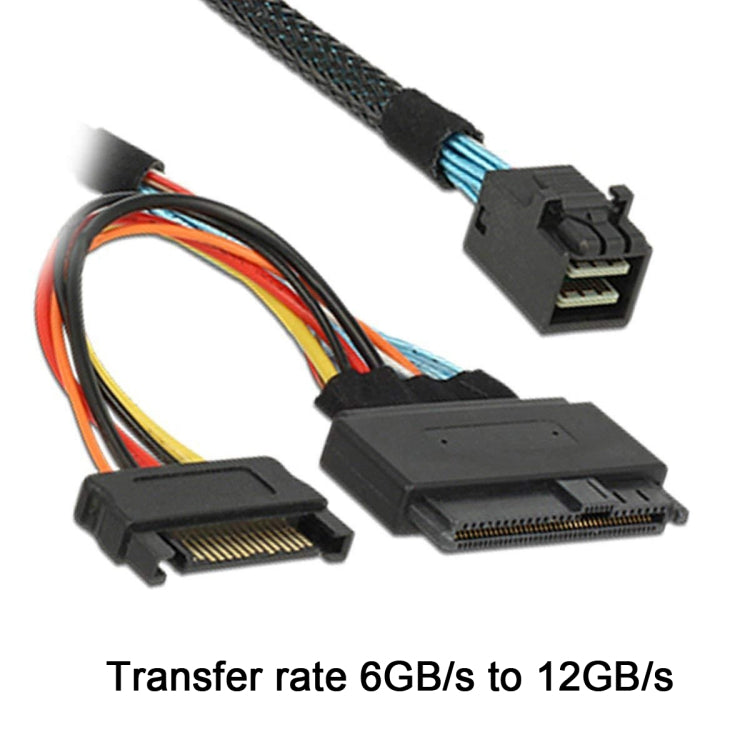 Mini SAS 36P HD8643 To MINI SAS 8639+ 15P Power Hard Drive Data Cable 0.5m - HoMEdemic™ 