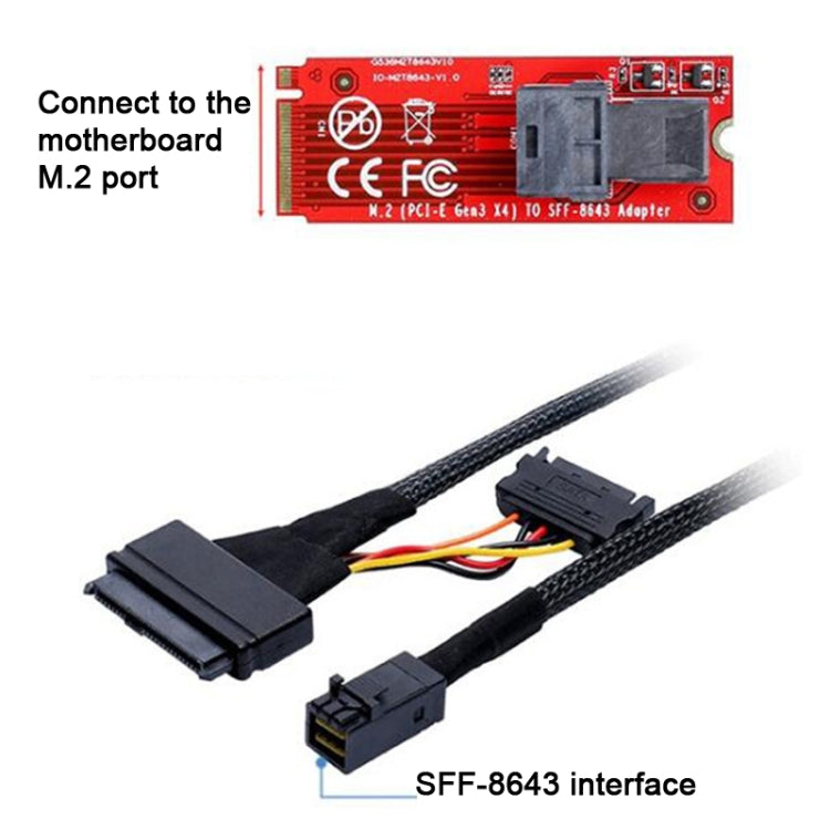 Mini SAS 36P HD8643 To MINI SAS 8639+ 15P Power Hard Drive Data Cable 0.5m - HoMEdemic™ 