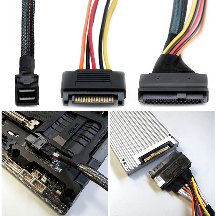 Mini SAS 36P HD8643 To MINI SAS 8639+ 15P Power Hard Drive Data Cable 0.5m - HoMEdemic™ 