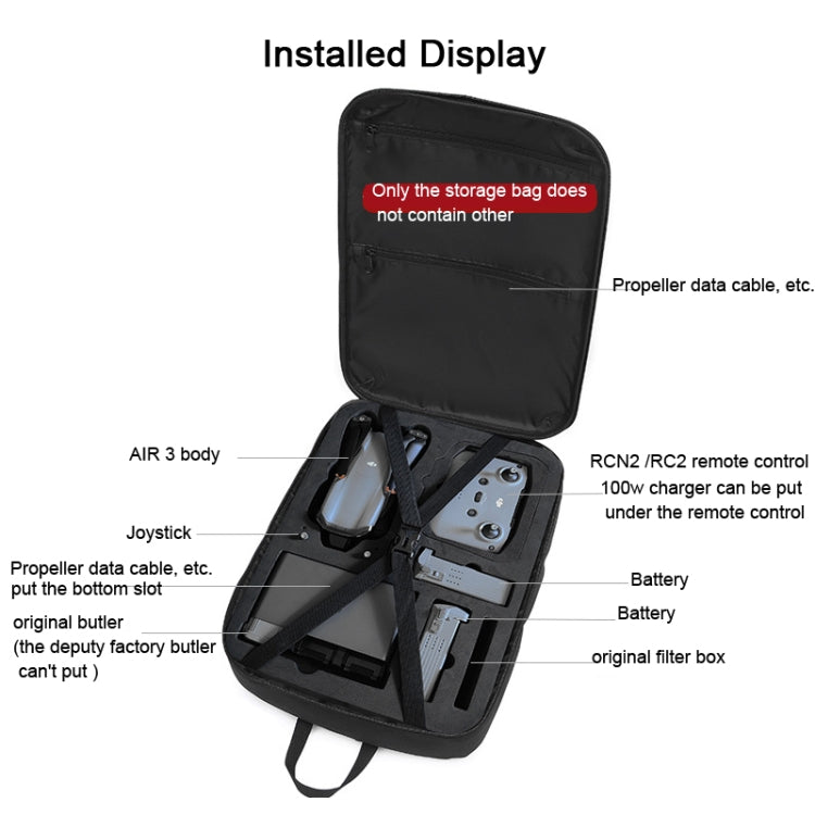 For DJI AIR 3 Storage Bag Backpack Compatible with RC-N2 or RC 2 Remote Control(Black) - HoMEdemic™ 