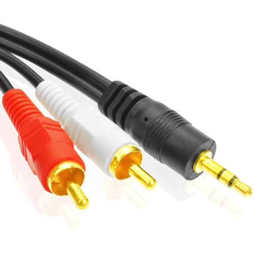 1.5m Full Copper 3.5mm To Double Lotus Audio Cable AV 1 In 2 Speaker Cable - HoMEdemic™ 