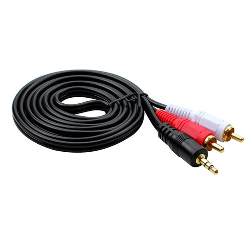 1.5m Full Copper 3.5mm To Double Lotus Audio Cable AV 1 In 2 Speaker Cable - HoMEdemic™ 