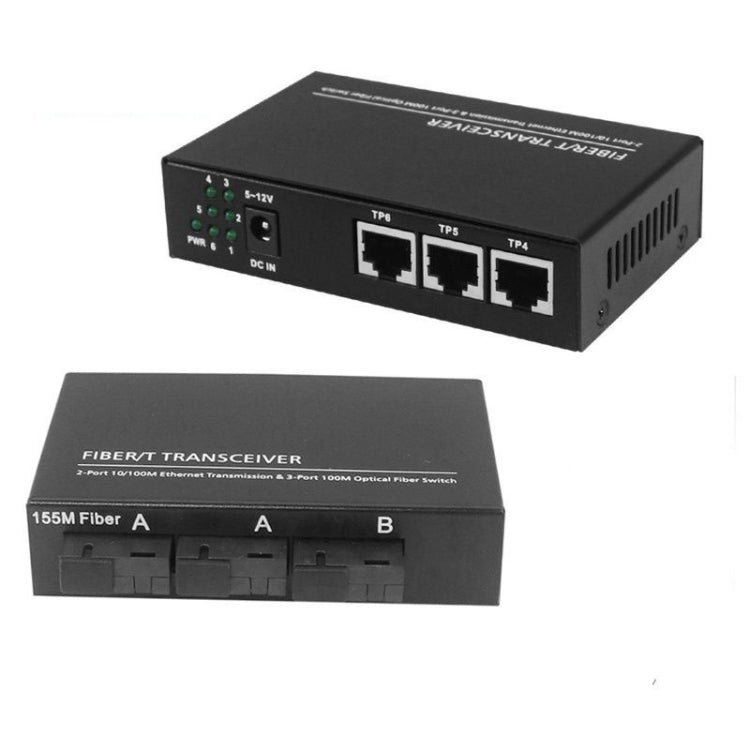 3 Fiber Port & 3 LAN Port 10/100Mbps Ethernet Switch Fiber Optic Switch - HoMEdemic™ 