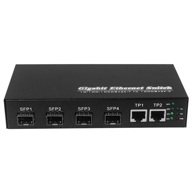 2 x 10/100/1000 RJ45 Port & 4 x 1000M SFP Port Fiber Optic Switch - HoMEdemic™ 