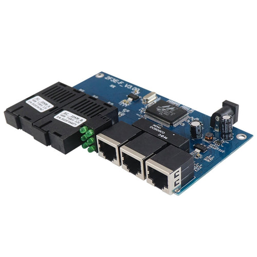 2 Fiber Port+3 Ethernet Port  AB-PCBA 100Mbps Fiber Transceiver - HoMEdemic™ 